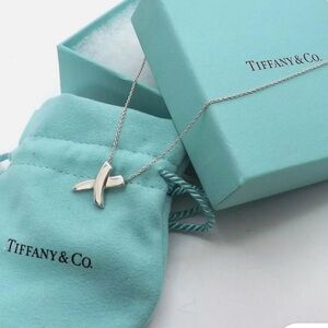 Tiffany & Co. Silver ' X' Pendant Necklace Paloma Picasso graffiti